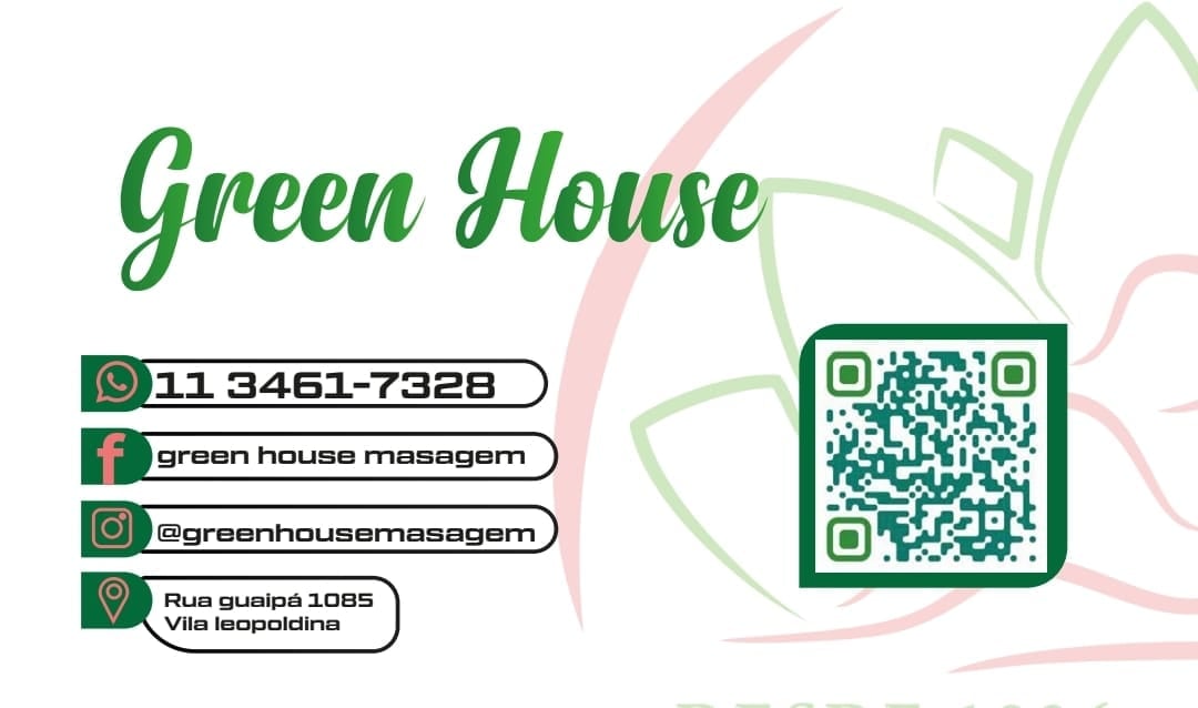 GREEN HOUSE - ESTAMOS CONTRATANDO MASSAGISTAS Massagem em
