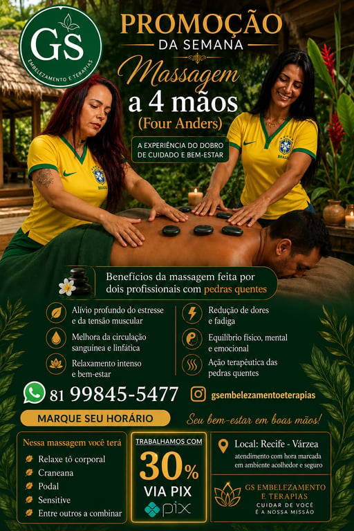 Massoterapeuta, Depiladora Masculino. Massagem a 4 MÃOS por R$ 300.00