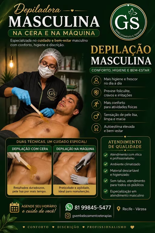 Massoterapeuta , Terapeutica tântrica e Depiladora Masculina Massagem em