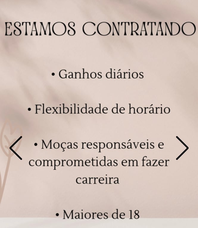 com várias opções de massagens, e garotas. Venha para o Espaço M 