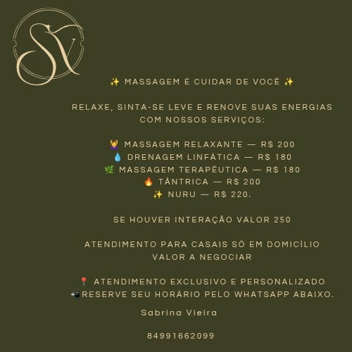 Sabrina Vieira Massoterapeuta Especialista em Tantrica e Nuru Massagem