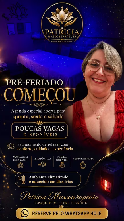 Patricia Massoterapeuta desde 2000,Tanta e NURU público alvo 40+ Massagista em