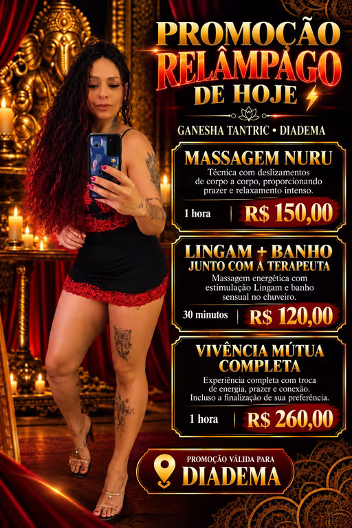 Ganesha tantric Promoção Nuru+ banho com a terapeuta 160,0(1 hora)