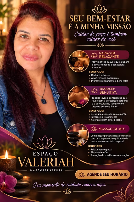 Valeriah Massoterapeuta Bem estar em cada toque