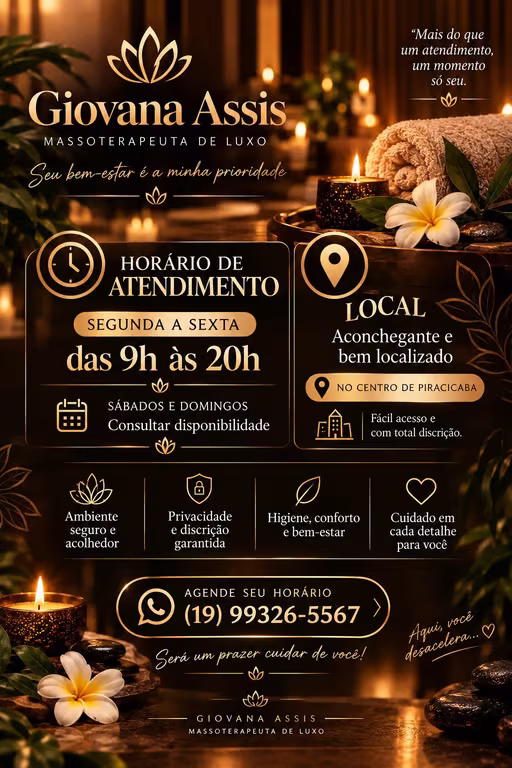 Giovana Massoterapeuta Relaxante e Tantrica Massagem em