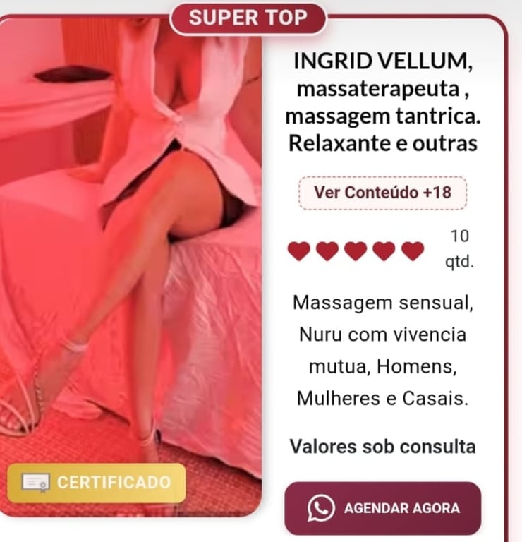 INGRID VELLUM, massaterapeuta , massagem tantrica. Relaxante e outras