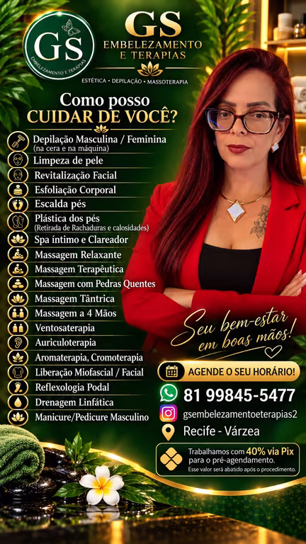 Massoterapeuta , Terapeutica tântrica e Depiladora Masculina