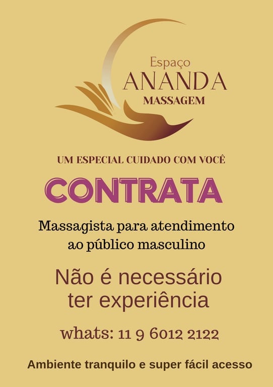 Massagista: Espaço Ananda Massagem precisa