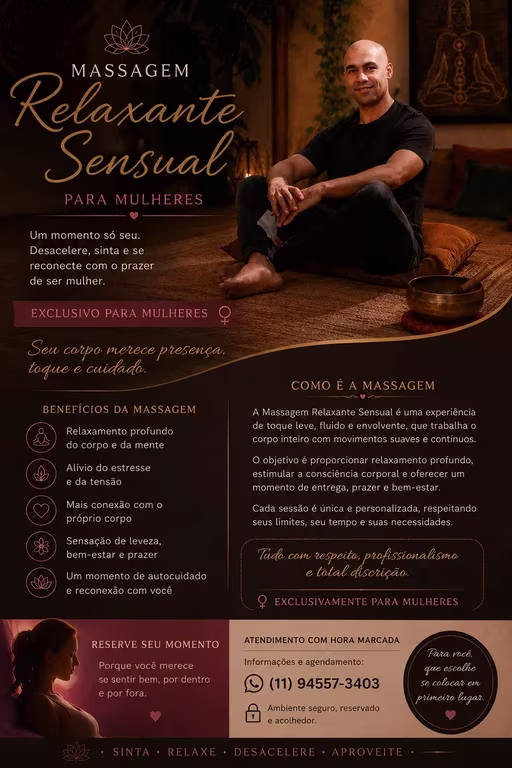 Relaxante Sensual Terapêutica para Mulher Massagem em