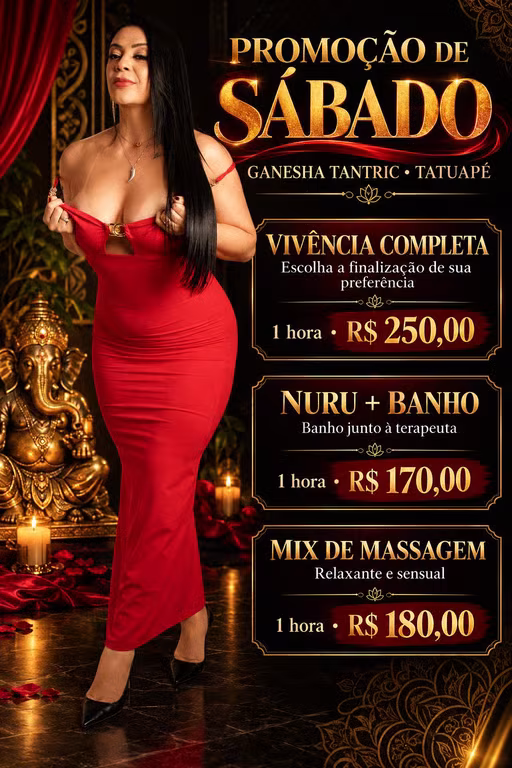 Ganesha Tantric Tatuapé Promoção (Nuru ( banho com a 170 (1 hora)