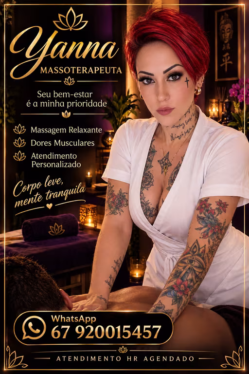 Yanna Massoterapeuta ! Atendimento Masculino.