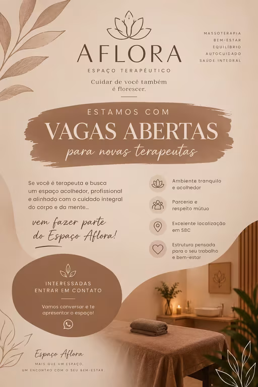 CLÍNICA DE MASSAGEM ESPAÇO AFLORA FOUR HANDS PROMOÇÃO
