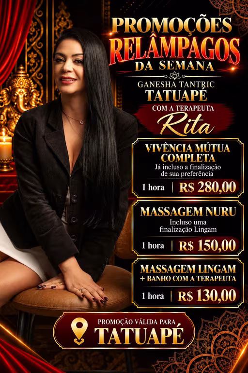 Ganesha Tantric Tatuapé Promoção (Nuru ( banho com a 170 (1 hora)