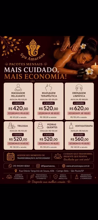 SPA AMARANA: Permita se sair da rotina e relaxar Massagem