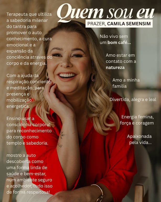 Camila Facilitadora Tantra Massagem tântrica em