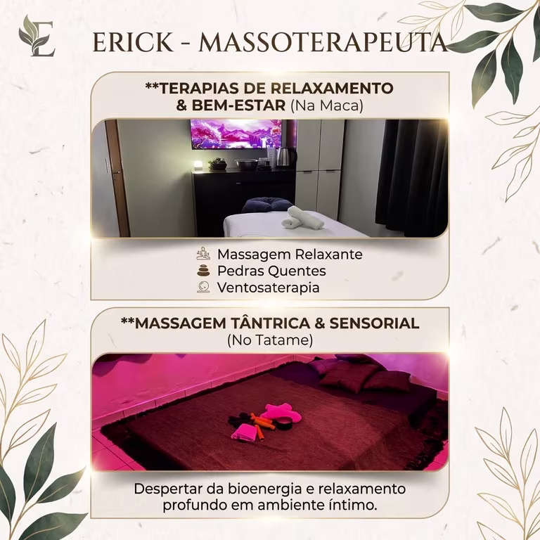Erick Massoterapeuta Massagem Tantrica e relaxante.