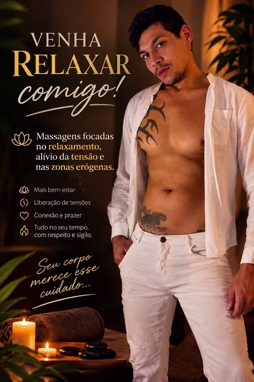 Divino Massoterapeuta e depilador Masculino. Massagem nuru em