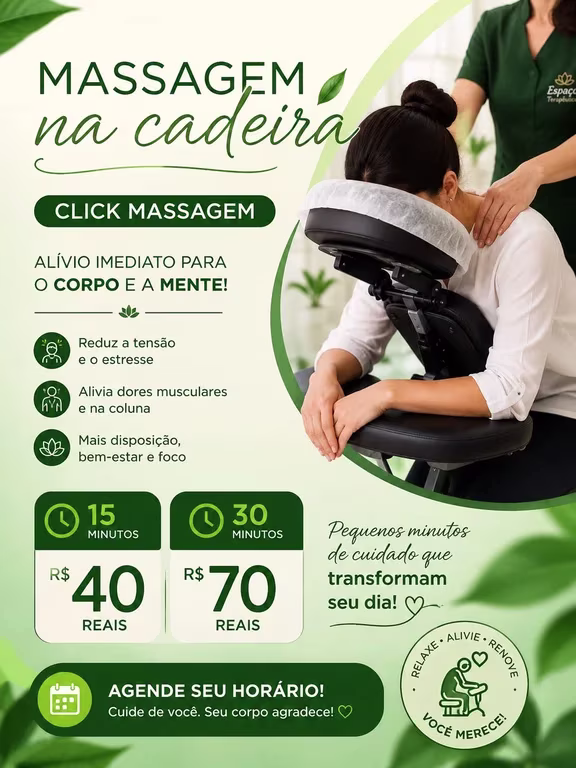 Deixe o estresse da rotina para trás e relaxe Massagem